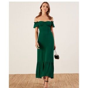 Reformation Butterfly Dress in emerald